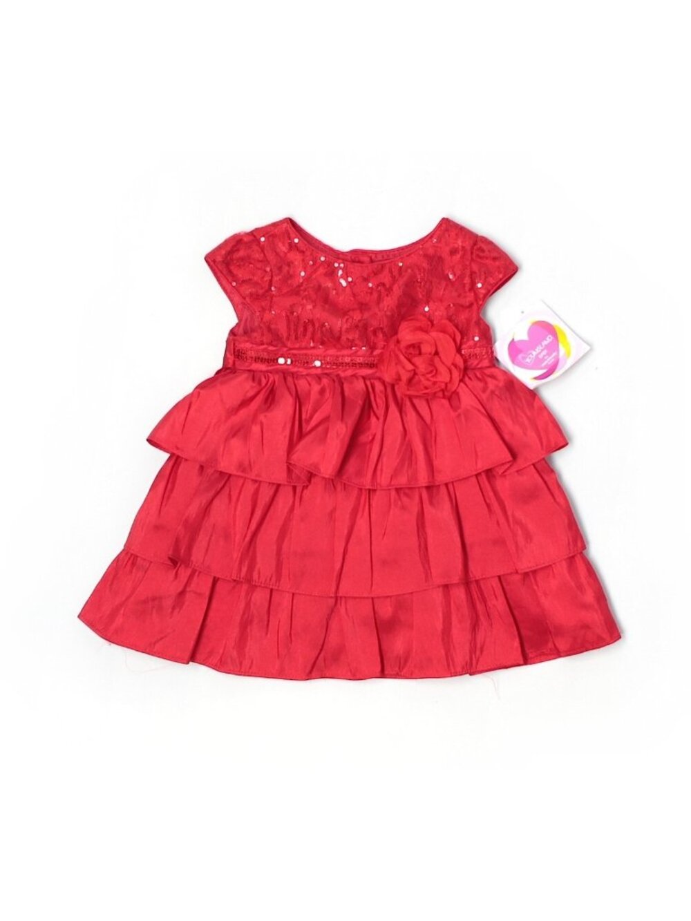 New Baby Girl Youngland Red Sequin Ruffle Christmas Holiday Dress Size 18 Months
